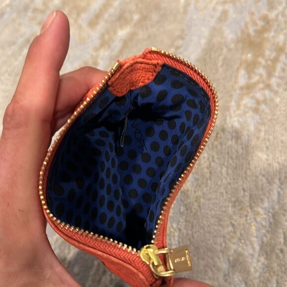 REBECCA MINKOFF Small Orange Graphic Pouch in EUC - Picture 5 of 7
